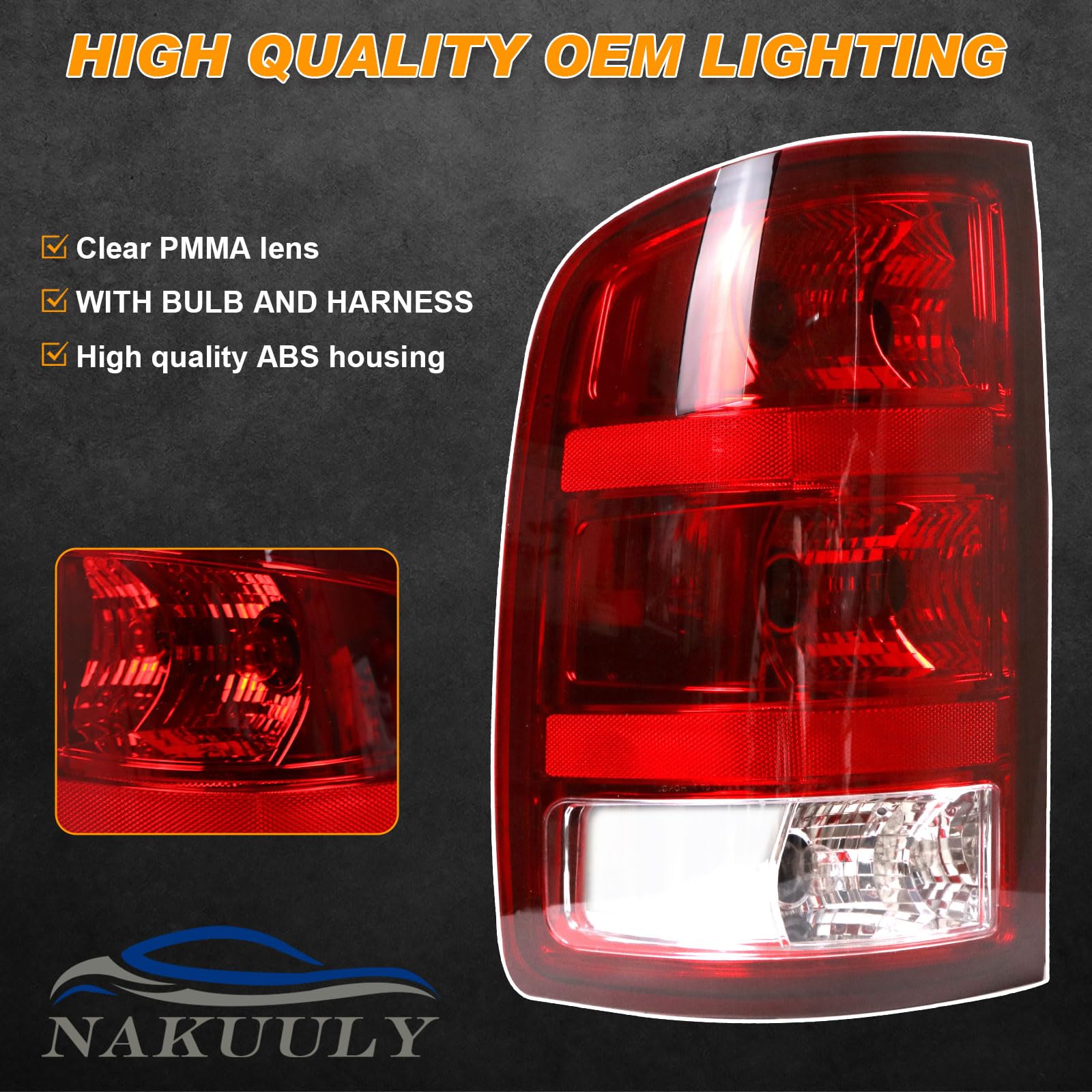 Nakuuly tail light next to ruler showing compact size and accurate fit