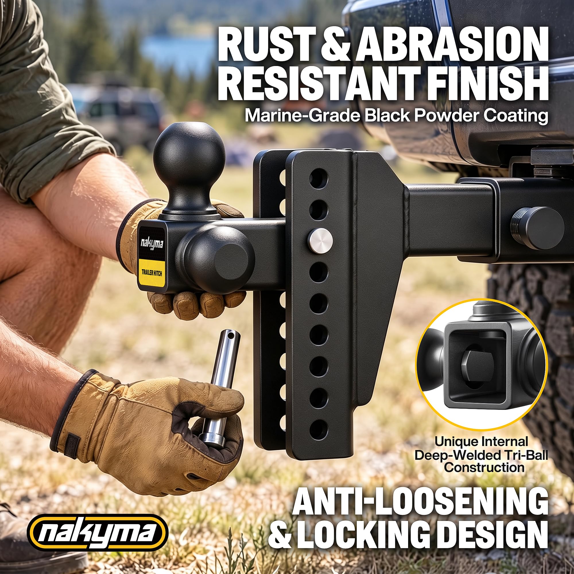 Nakyma double anti-theft pins and locks displayed for added security benefit