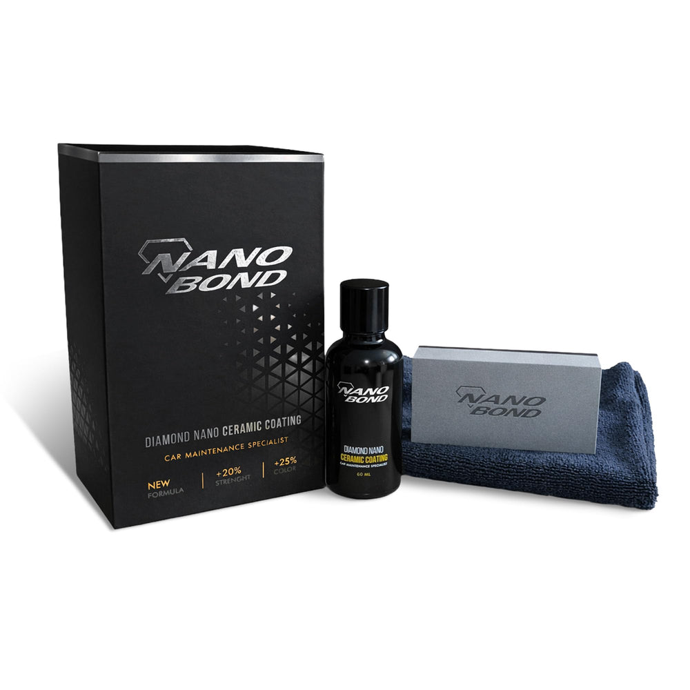 Nano Bond front packaging showing 60ML kit and tools, clear protection benefit