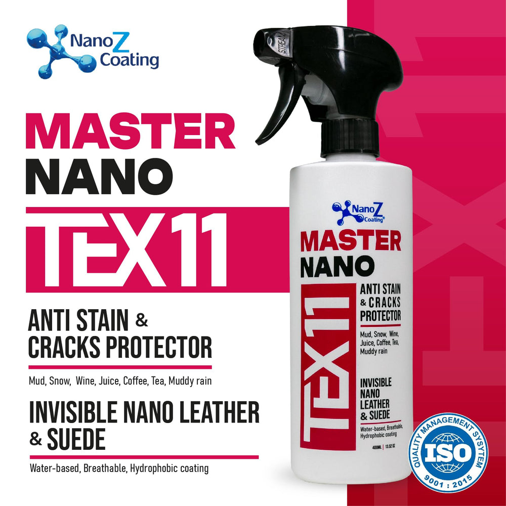 NANO Z COATING spraying onto leather boot demonstrating easy application benefit