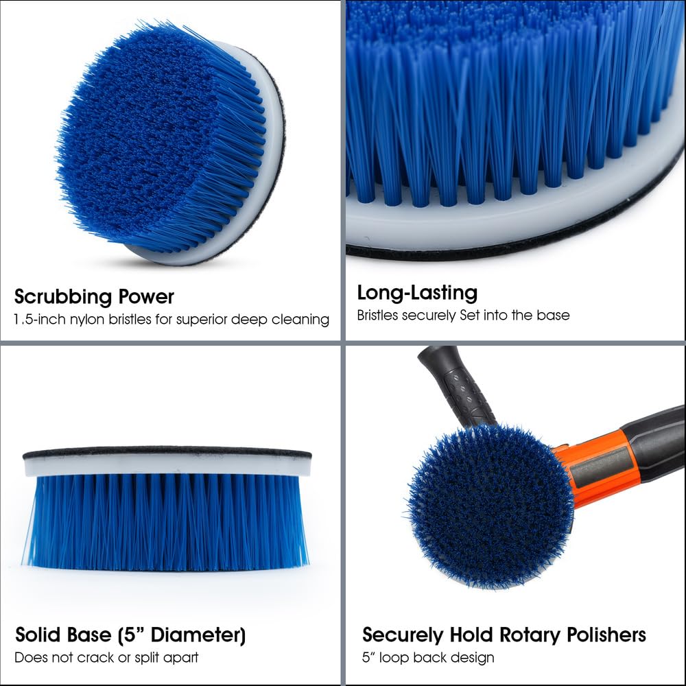 Nanoskin brush attached to a rotary polisher demonstrating secure loop-back fit for consistent cleaning benefit