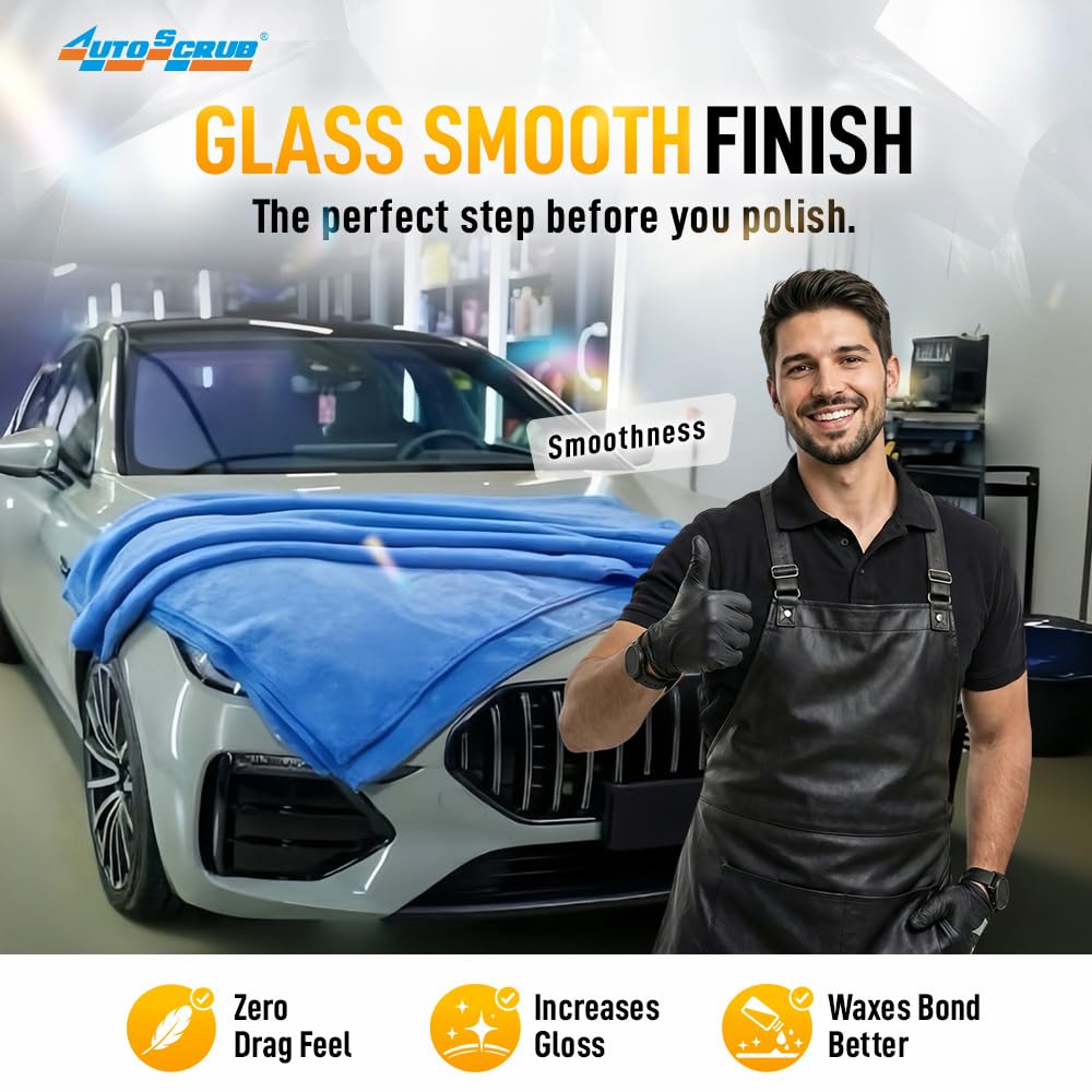 Nanoskin AUTOSCRUB on a car hood during detailing illustrating professional prep