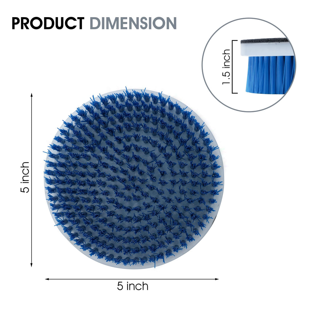 Nanoskin brush next to a ruler showing 5-inch diameter for clear size and compatibility