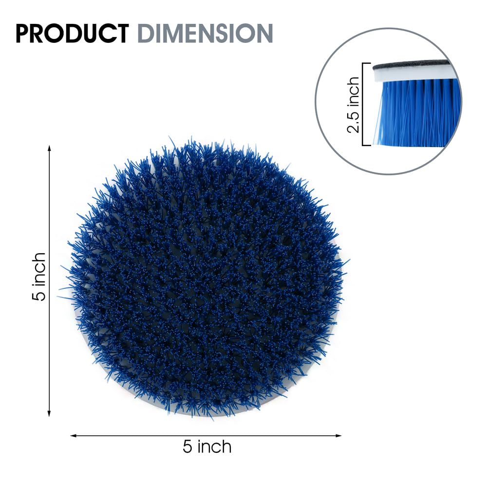 Nanoskin brush beside ruler for size comparison illustrating 5 inch diameter and portability benefit