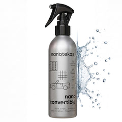 Nanotekas front packaging spray bottle showing product and clear label protection