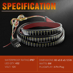 Nanpoku close-up of triple-row LED array highlighting bright consistent illumination