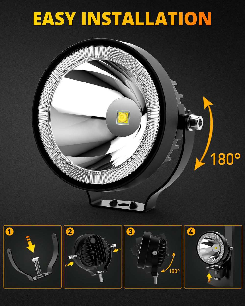 NAOEVO angled beam test demonstrating focused long-range illumination