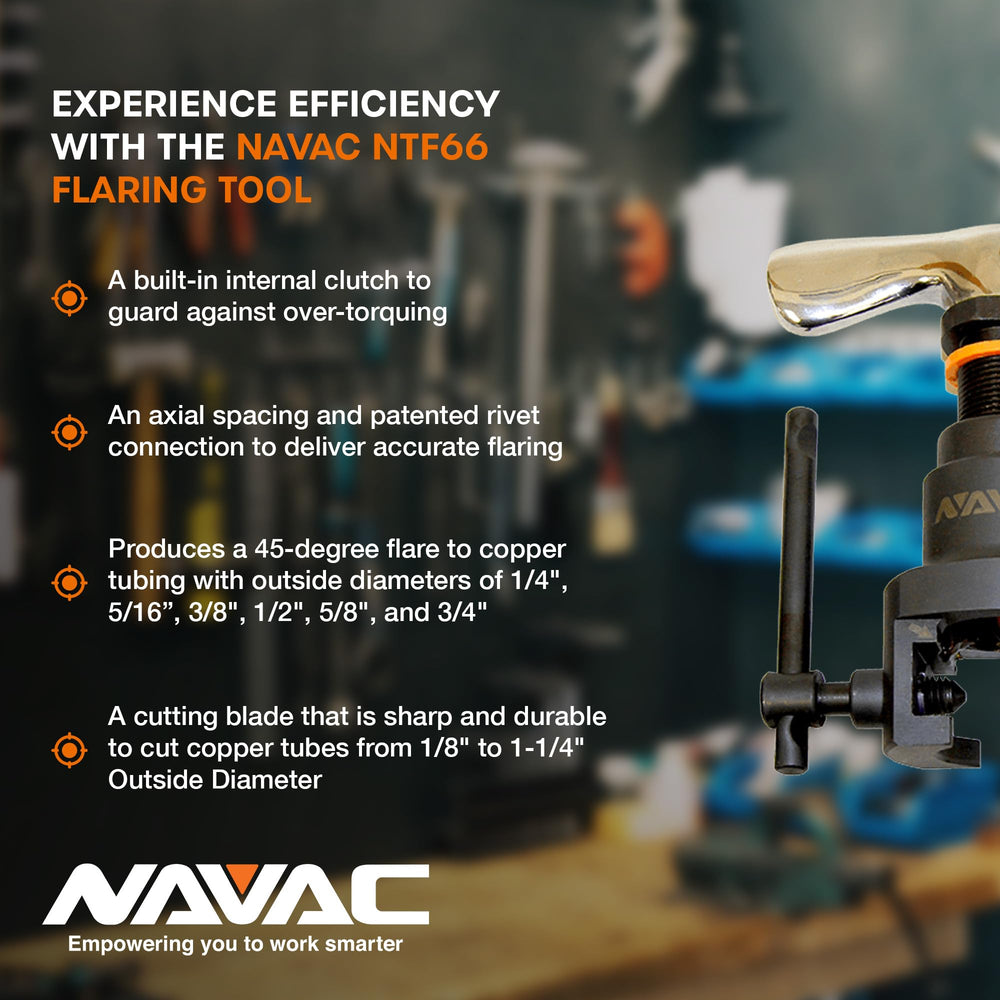 NAVAC NTF66 case and accessories layout showing organized tool kit benefit
