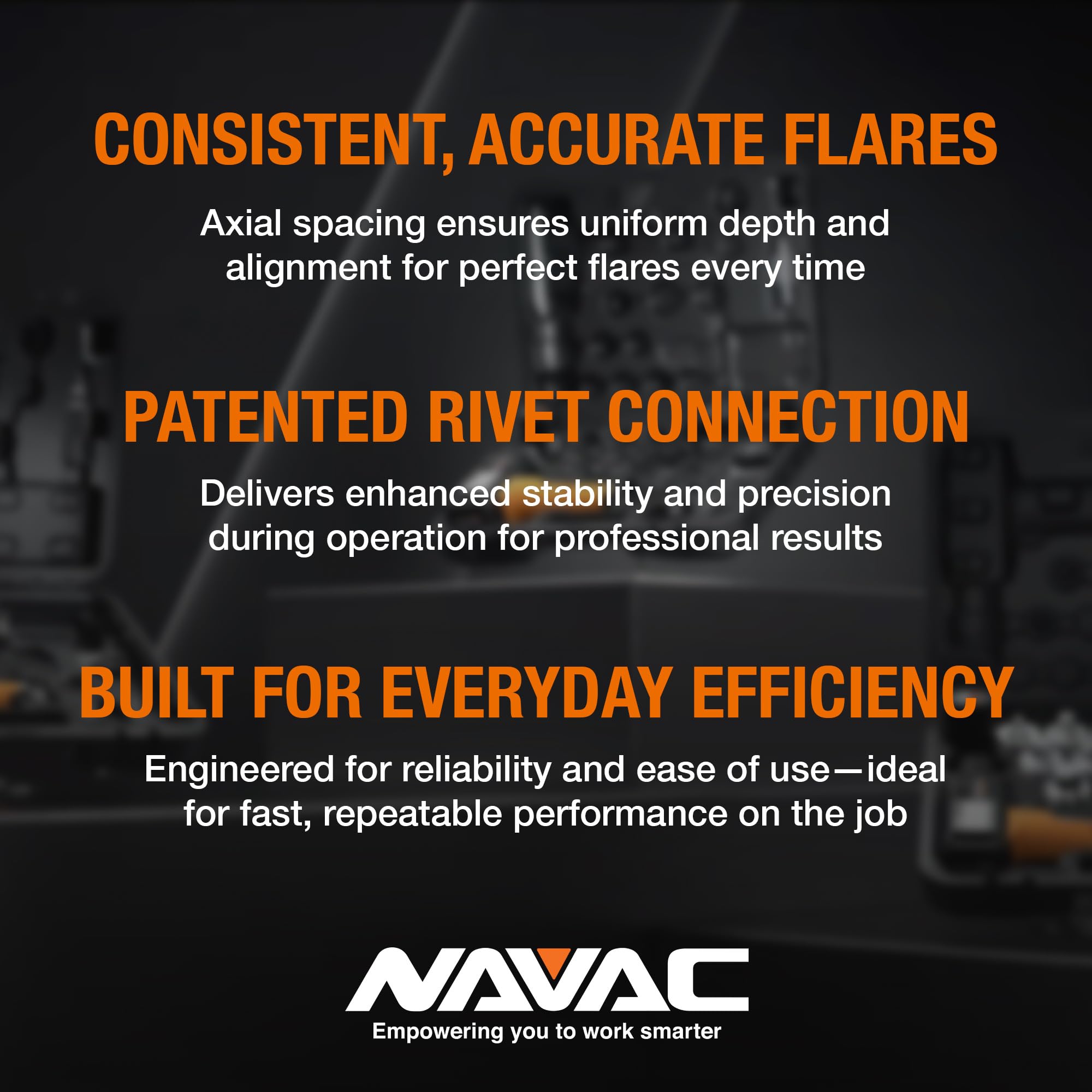 NAVAC NTF66 in use on copper tube demonstrating consistent 45-degree flare