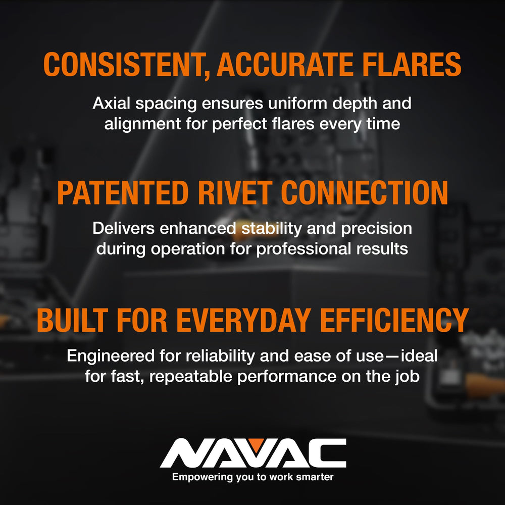 NAVAC NTF66 in use on copper tube demonstrating consistent 45-degree flare