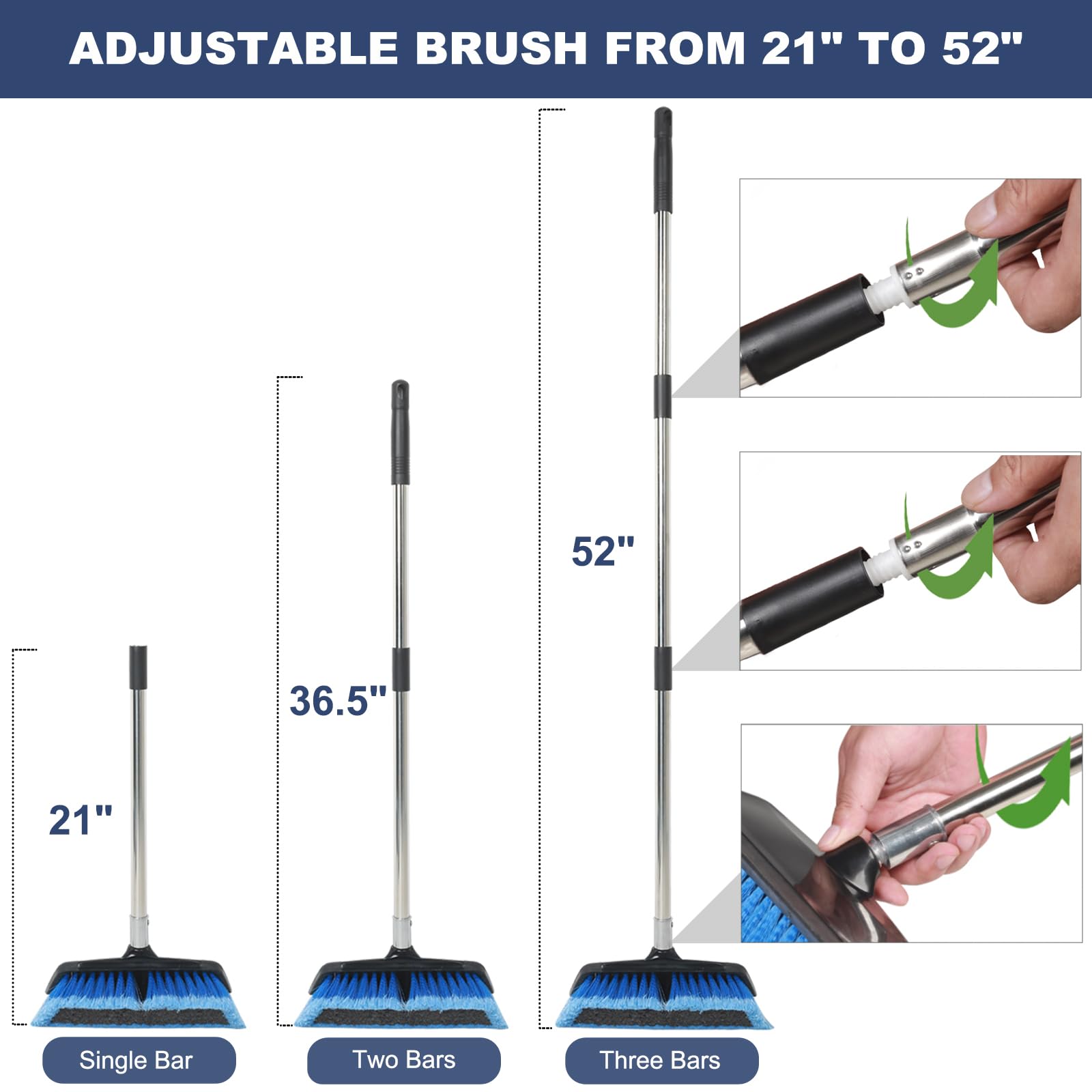 NAVAPAL integrated rubber squeegee clearing water for streak-free finish