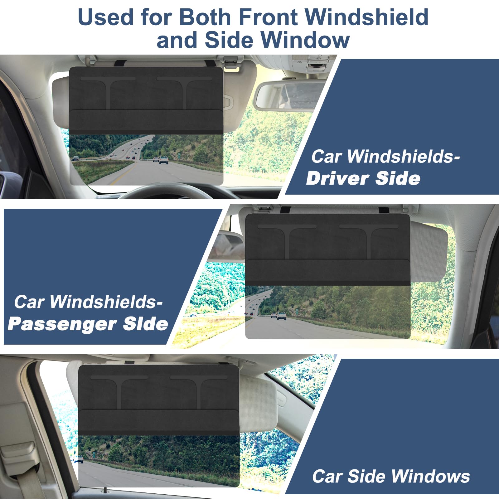 NAZZO extended side coverage blocking low-angle sun for safety
