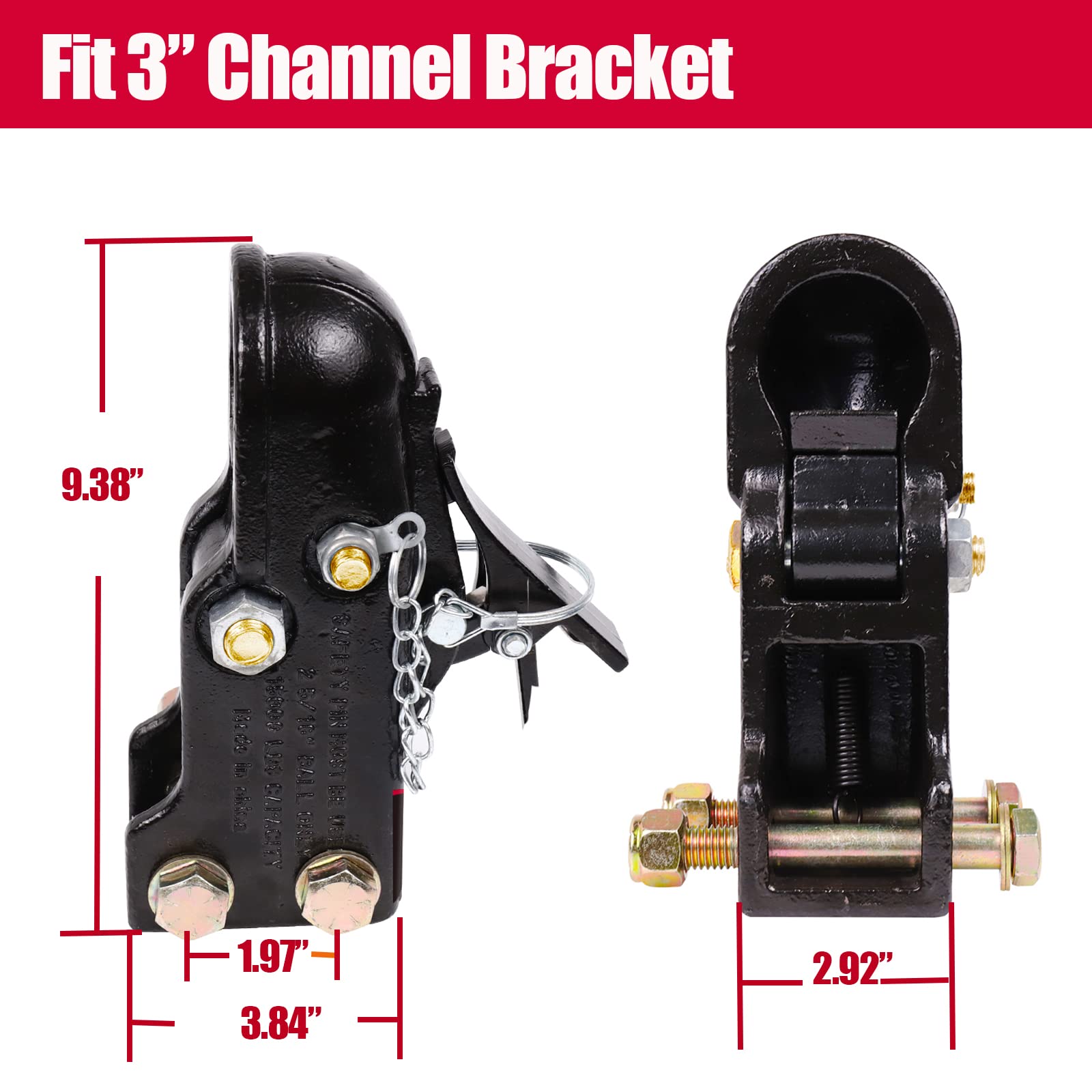 NBJINGYI side profile of channel mount for adjustable towing height