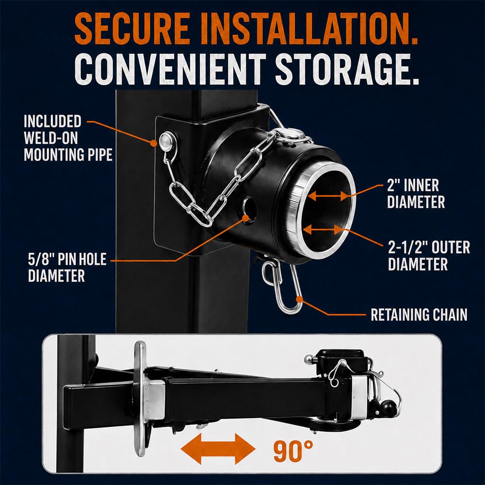 NBJINGYI swivel bracket with locking pin for safe travel stowage