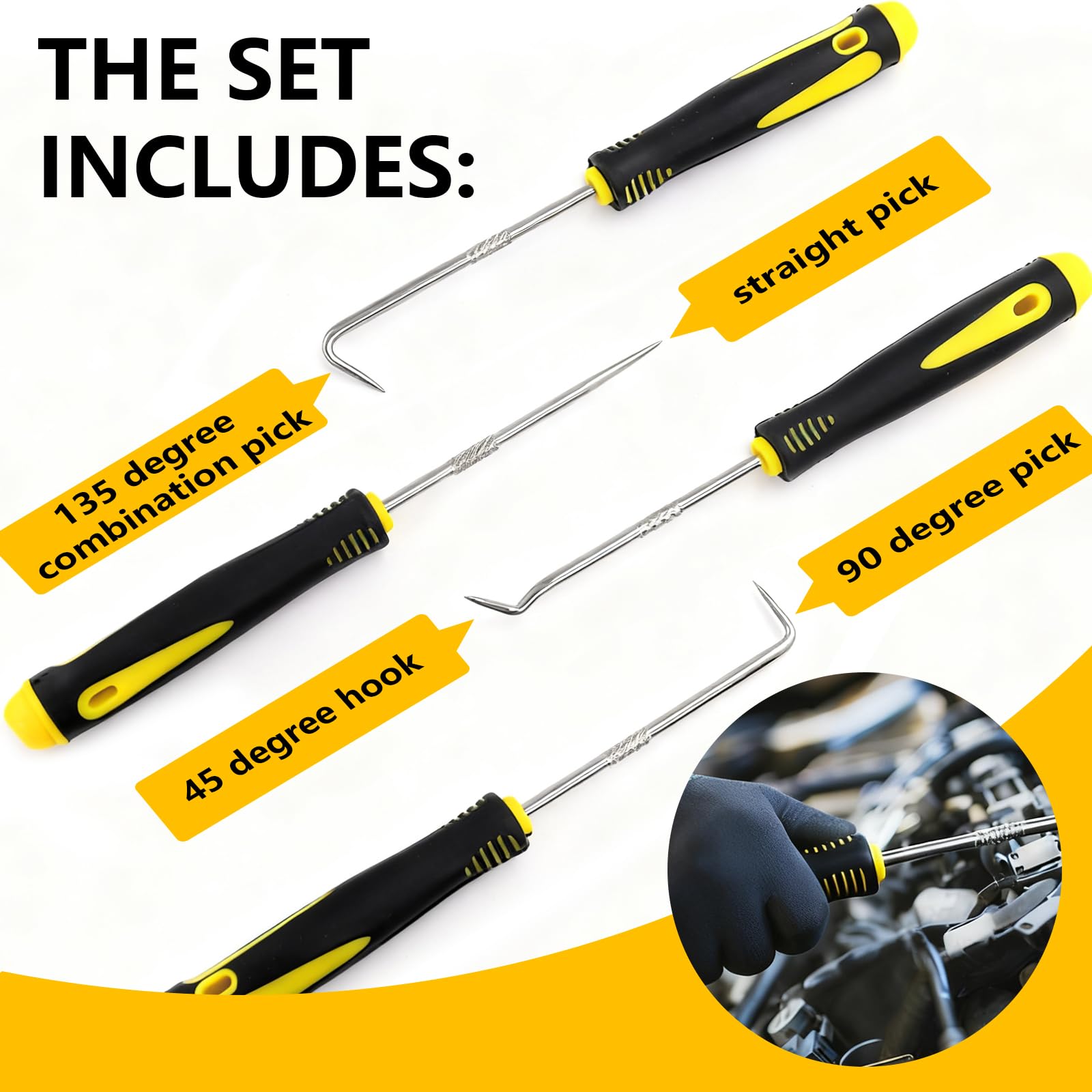 NBRINGO pick and hook tools set for safe O-ring removal and installation