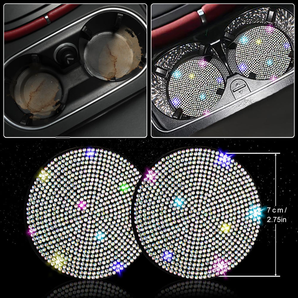 NBTEPEM car coasters in cup holders protect surfaces and sparkle