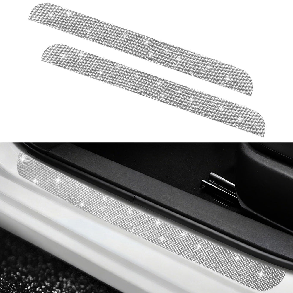 NBTEPEM front packaging showing two bling door sill protectors and benefits