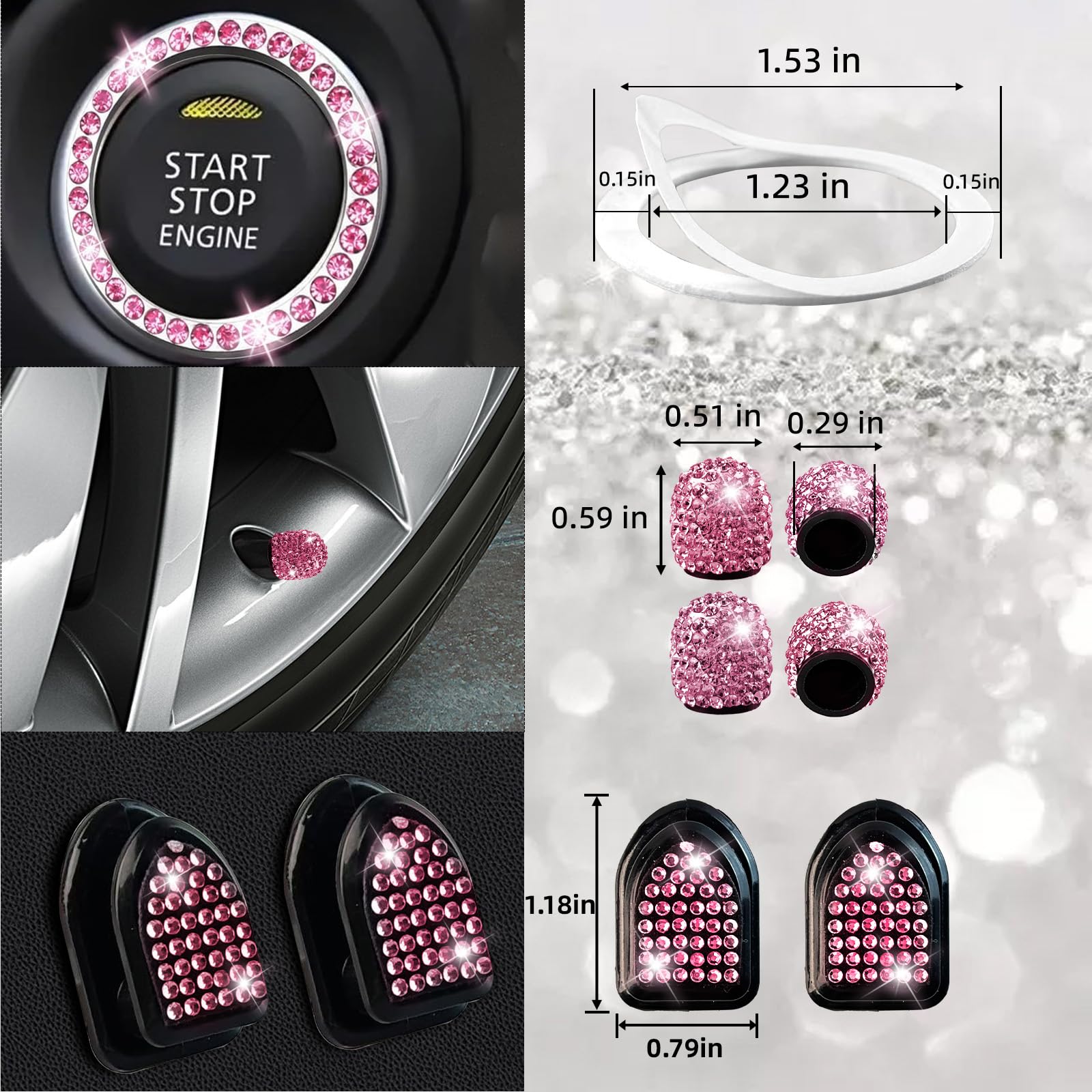 NBTEPEM lifestyle car interior shot showing cohesive pink bling transformation