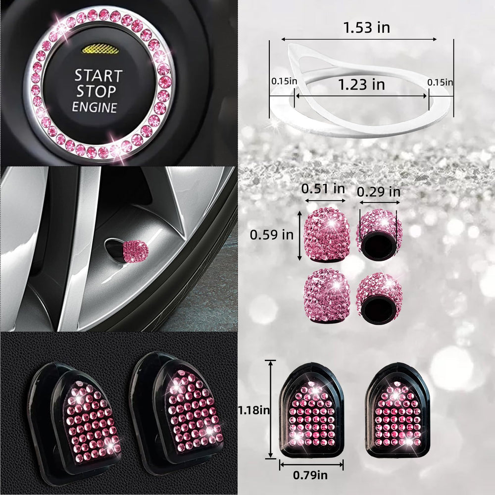NBTEPEM lifestyle car interior shot showing cohesive pink bling transformation