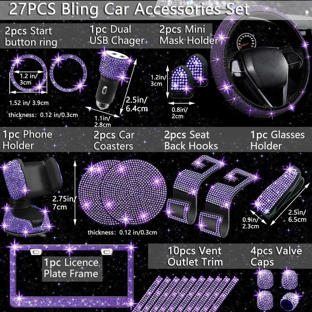 NBTEPEM steering wheel cover close-up of rhinestone texture, improves grip and visual appeal