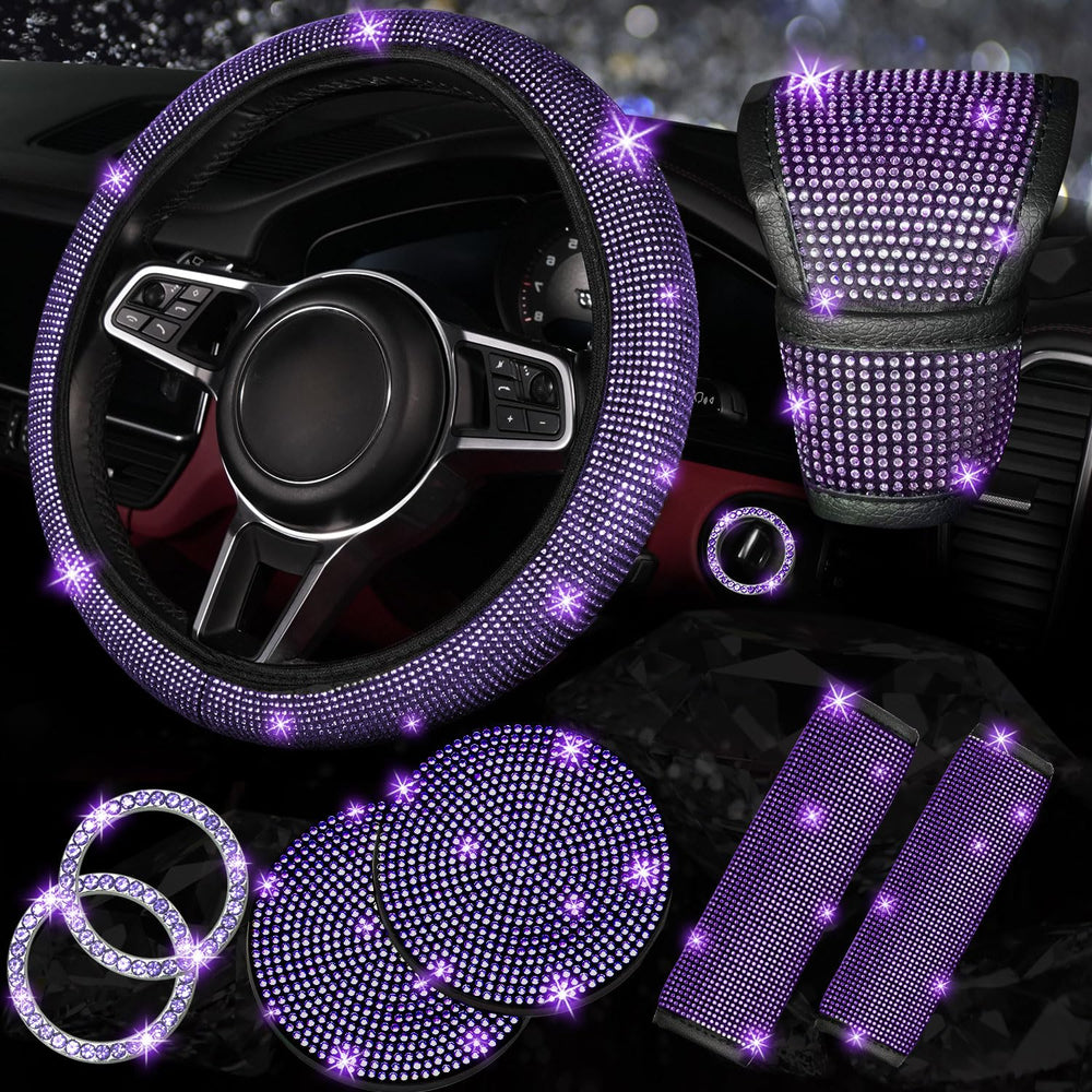 NBTEPEM steering wheel cover front view showing sparkle and improved grip