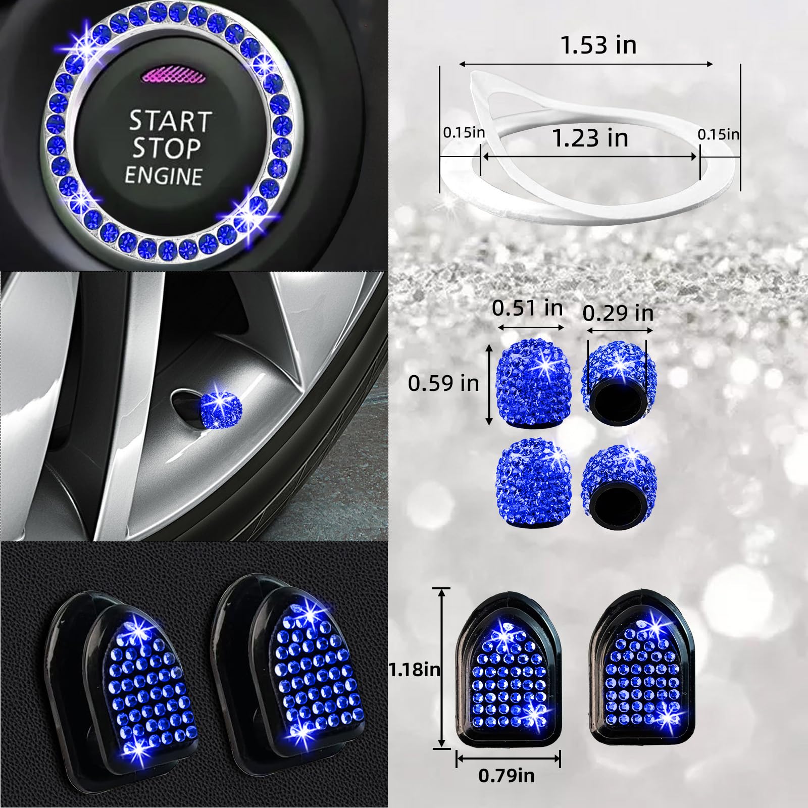 NBTEPEM valve caps installed on tire stems for decorative protection and polish