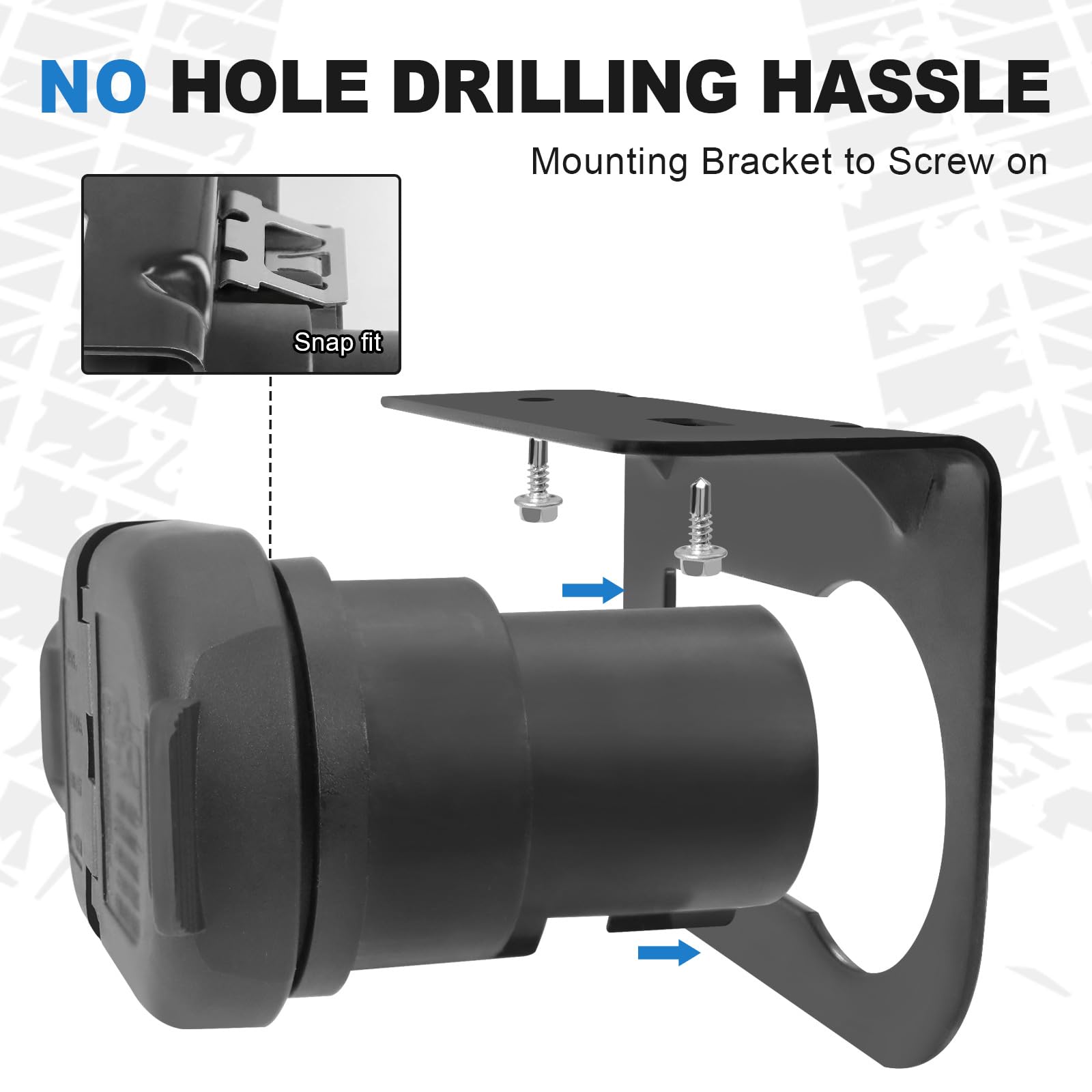NeaLia connector on truck near camper demonstrating hassle‑free towing