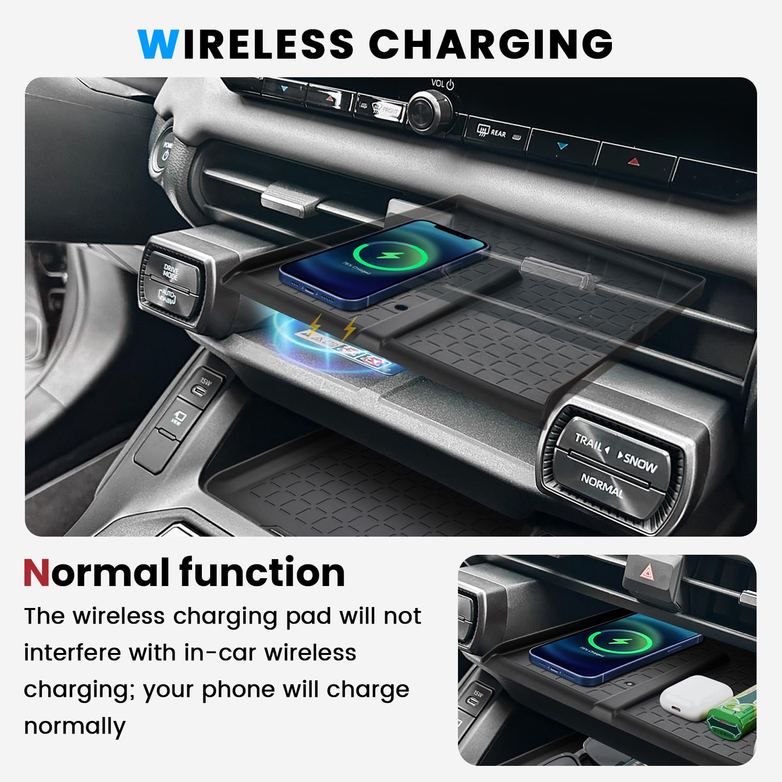 Neepiar center console silicone pad texture preventing items from sliding during drives