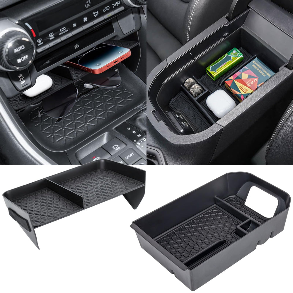 Neepiar console front view showing tidy compartments and quick access benefit