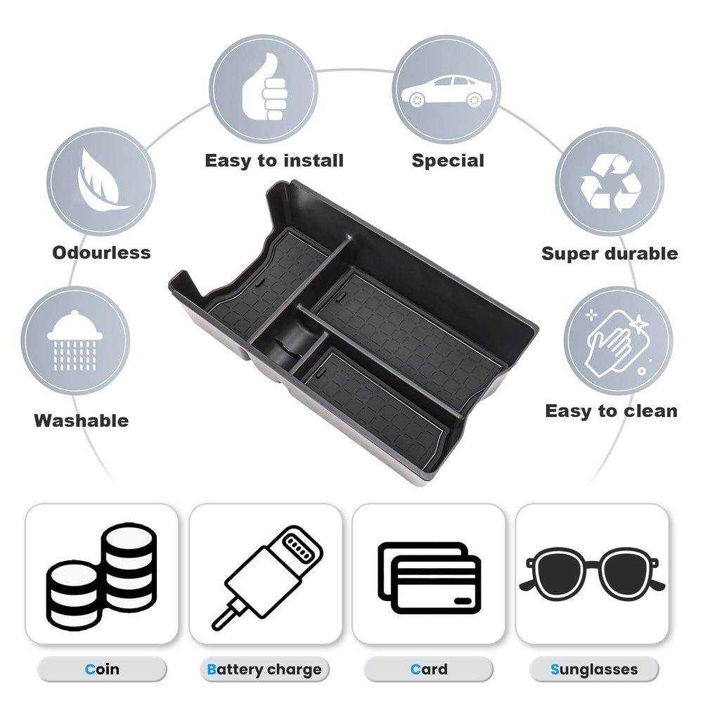 Neepiar cup holder with two silicone mats protecting console from spills and reducing movement