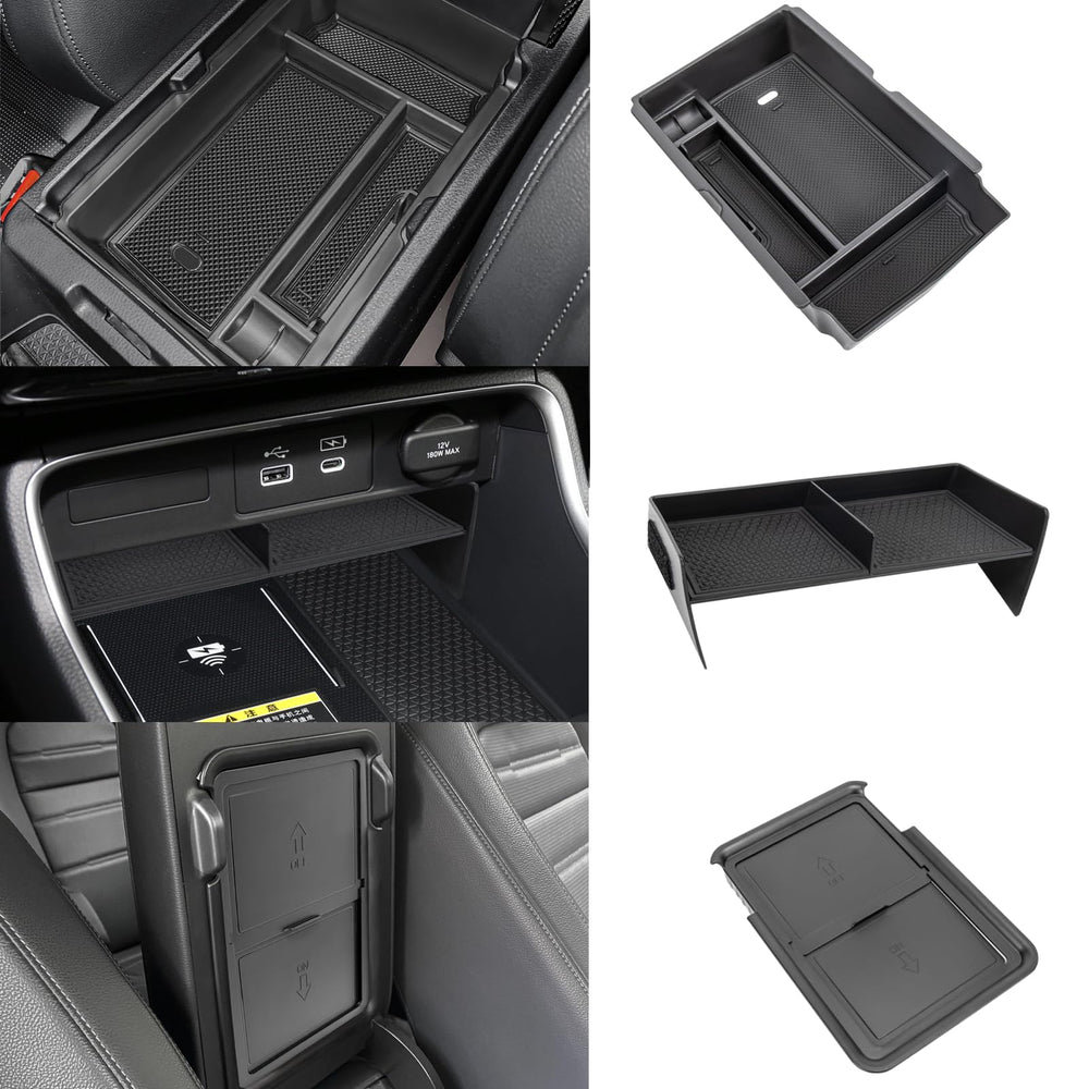 Neepiar front view of full console kit showing neat storage benefits