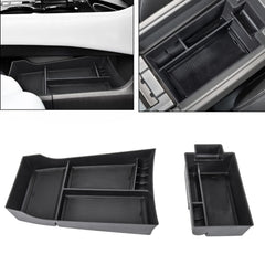 Neepiar front view of console organizer showing neat fit and easy access