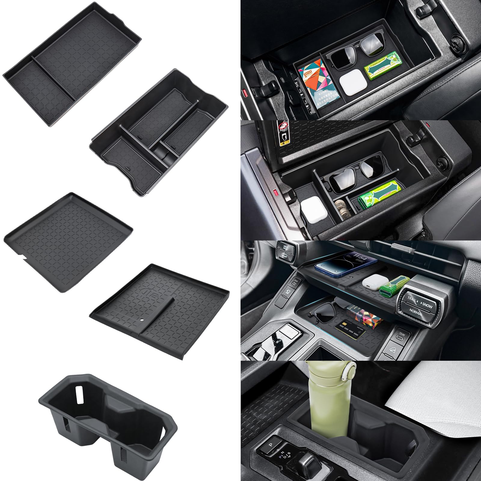 Neepiar installed front view in 2026 RAV4 showing organized console and tidy storage