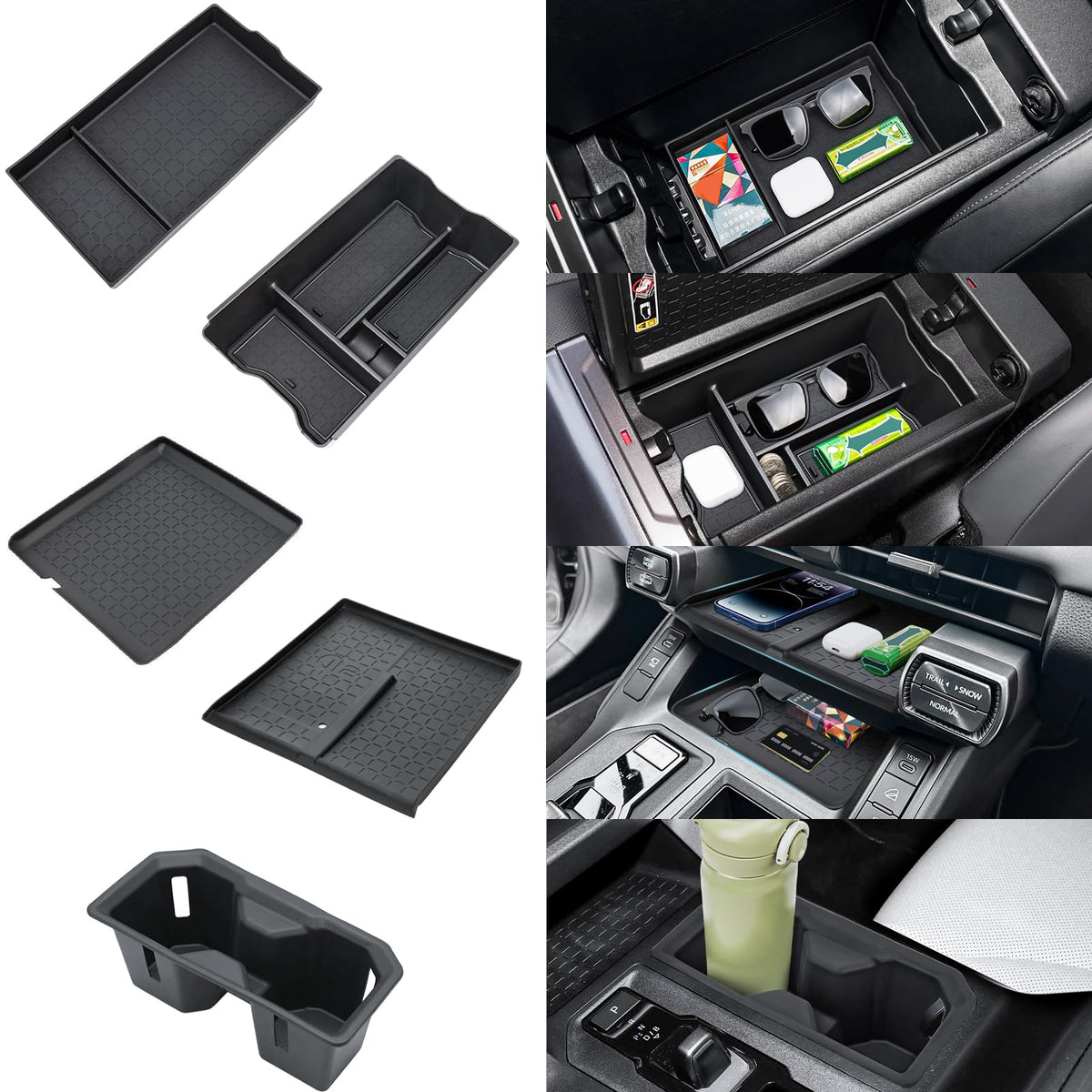 Neepiar installed front view in 2026 RAV4 showing organized console and tidy storage