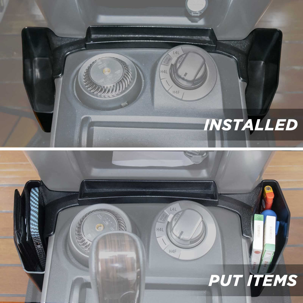 Neepiar organizer next to a ruler showing compact size and space-saving benefit