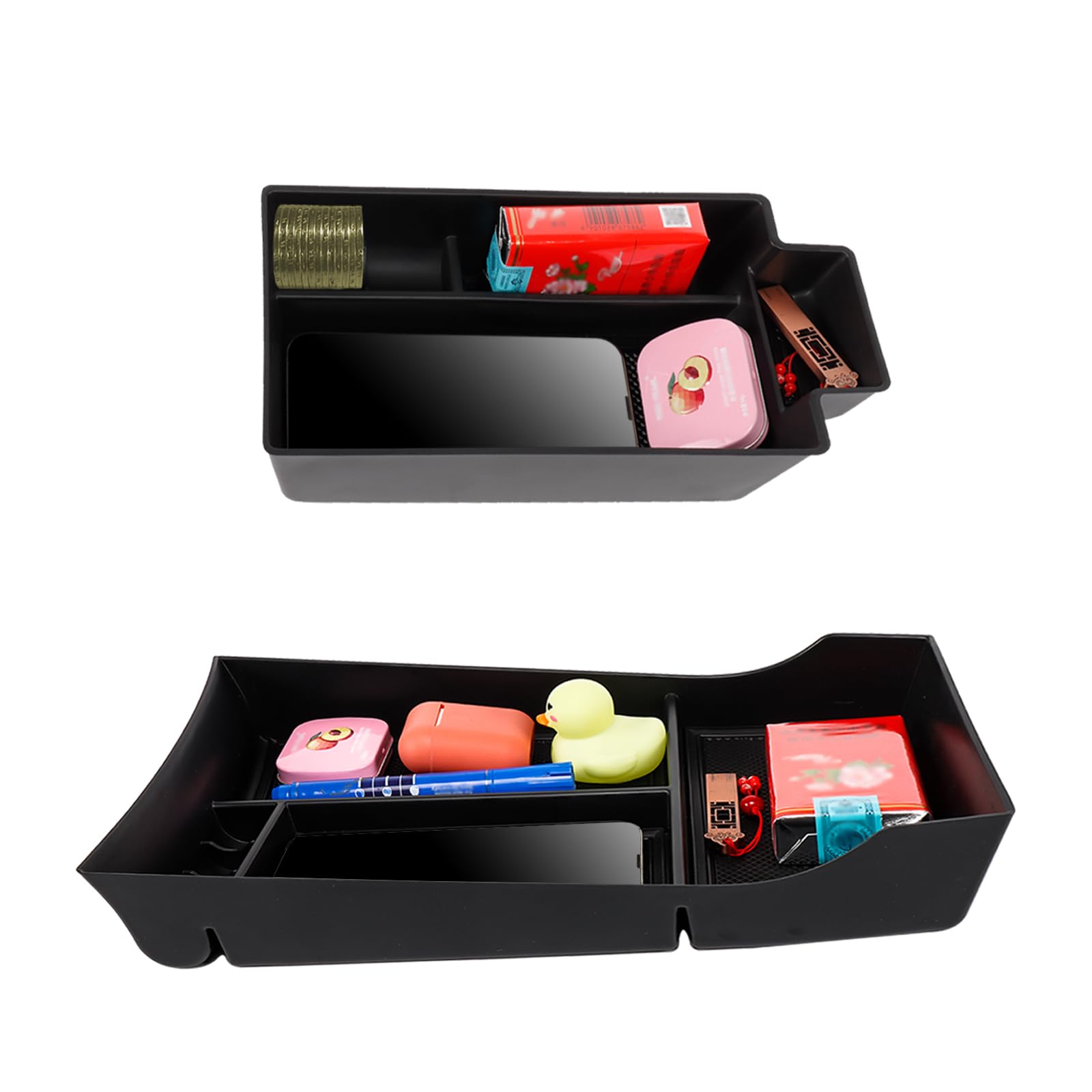 Neepiar installed in Rogue console top view showing organized compartments