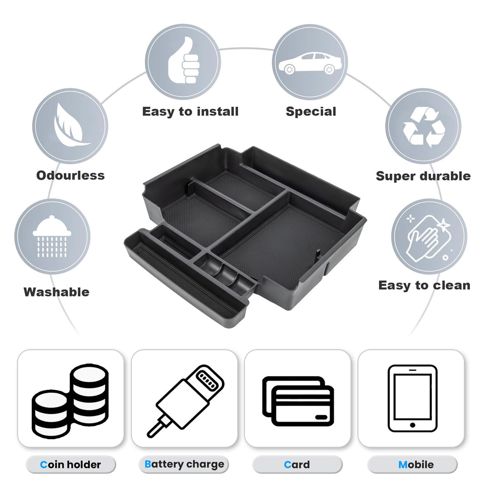 Neepiar tray installed in GMC Yukon console improving accessibility and order