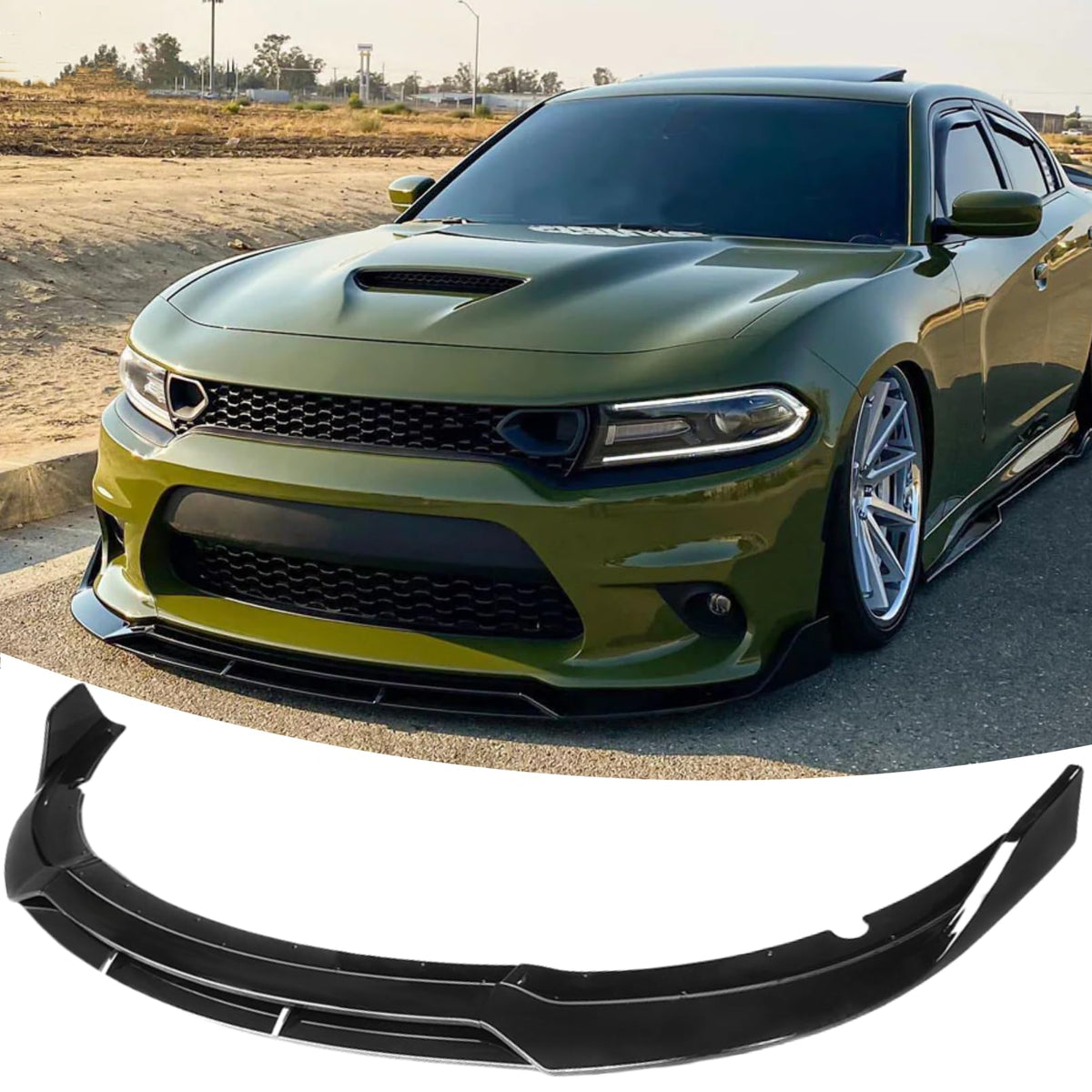 NEESPOC front lip spoiler front view showing aggressive styling and improved aerodynamics
