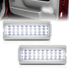 NEIFILES front panel installed in Ford door showing brighter entry light and improved visibility