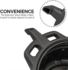 NEIKO pan holding used motor oil demonstrating high 2-gallon capacity