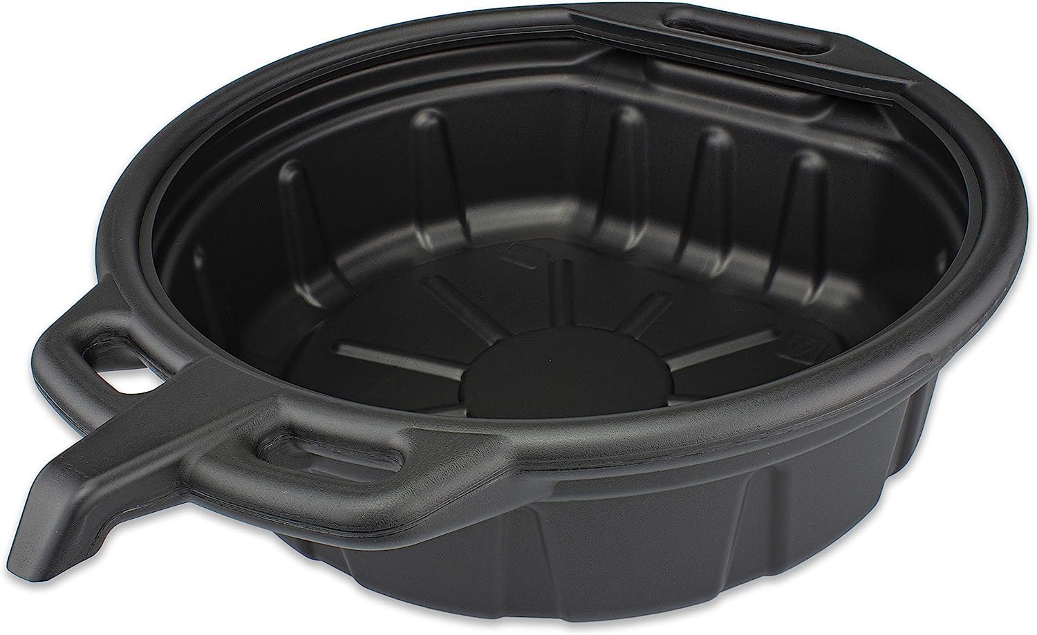 NEIKO drain pan front view showing capacity and shape for tidy oil changes