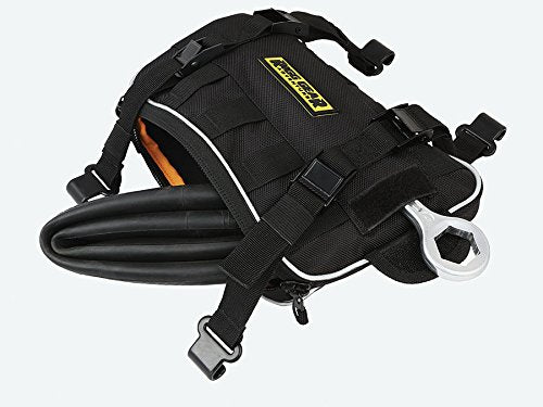 Nelson-Rigg bag mounted on dual-sport motorcycle for easy access
