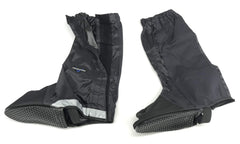 Nelson-Rigg front view of black XL boot covers shows compact storage and protection
