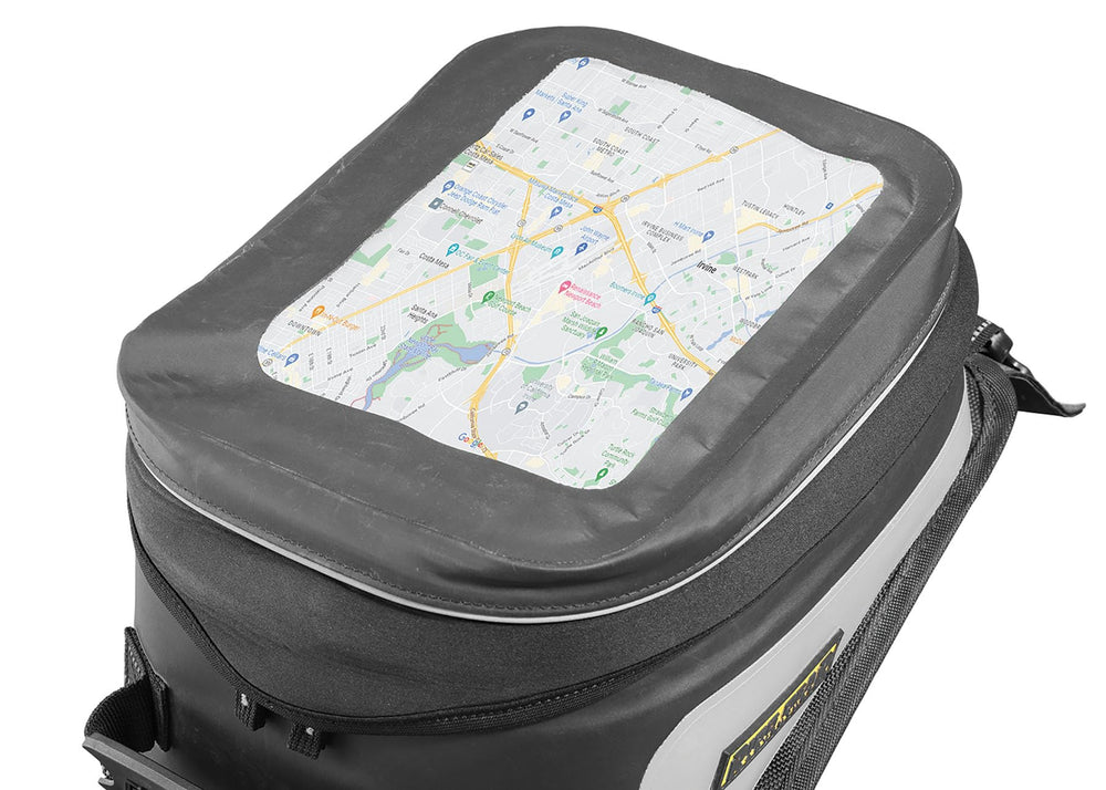 Nelson-Rigg side profile highlighting shape that fits adventure bike tanks