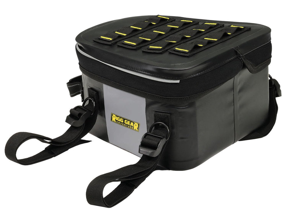 Nelson-Rigg tail bag close-up of clear mesh pocket keeping small items accessible