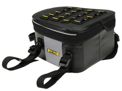 Nelson-Rigg tail bag close-up of clear mesh pocket keeping small items accessible