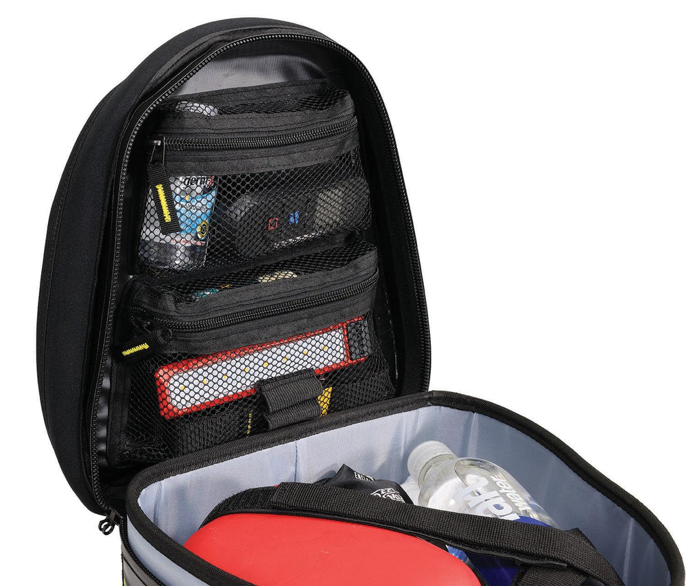 Nelson-Rigg tail bag mounted on a dual-sport motorcycle for trail-ready storage