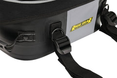 Nelson-Rigg tail bag top open with clear mesh pockets for visible organization