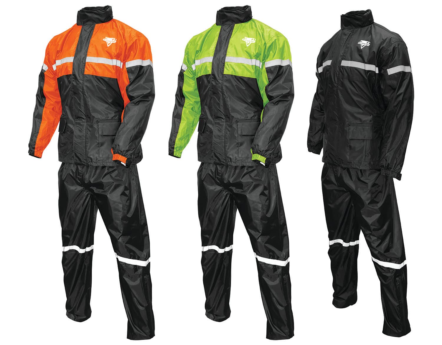 Nelson-Rigg stormrider front view showing waterproof jacket and pants for dry rides