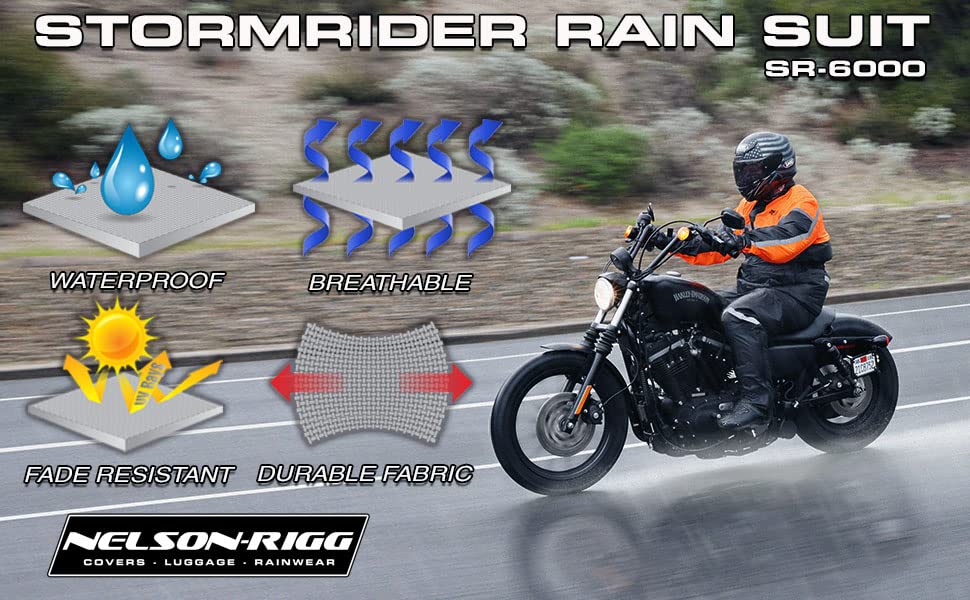 Nelson-Rigg reflective striping visible for enhanced rider visibility